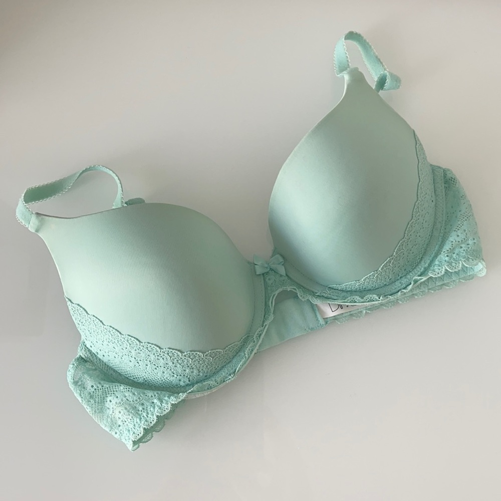 Nordstrom BP Baby Blue Lace Trim Bra 34C